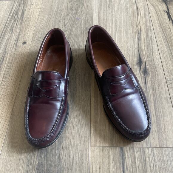 Allen Edmonds Walden Penny Loafer Men's Size 10.5 EEE Leather Burgundy Vintage - Picture 1 of 10
